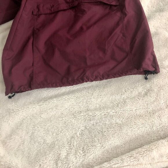 NWOT HUF MENS MAROON SMALL HOODED HALF ZIP WINDBREAKER W ELASTIC AND 3 POCKETS - Picture 9 of 10